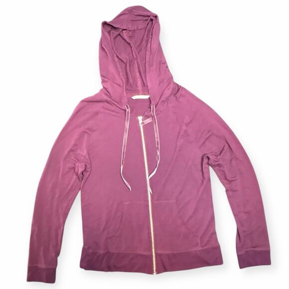 VICTORIA’S SECRET Women’s Pink Long Sleeve Zip Hoodie Size Medium - Picture 1 of 7